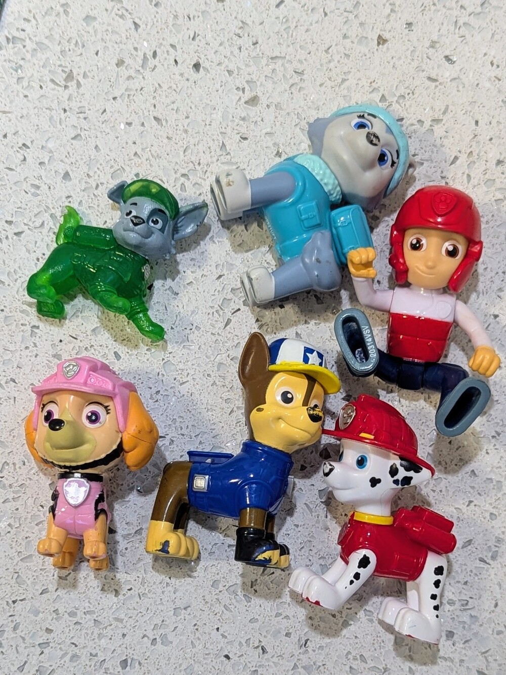 PAW Patrol Action Figures Lot of 7 PVC Toys Chase Marshall Skye Ryder